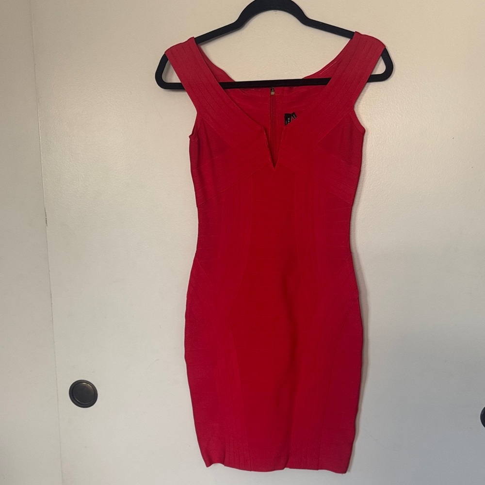 Marciano Red Bandage Mid-Length Dress